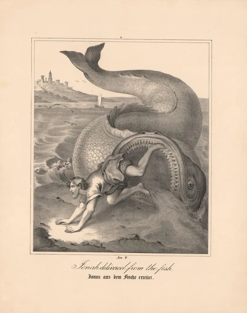 Jonah Delivered From The Fish Wall Art by Johann Baptist Sonderland - High-Resolution Digital Print
