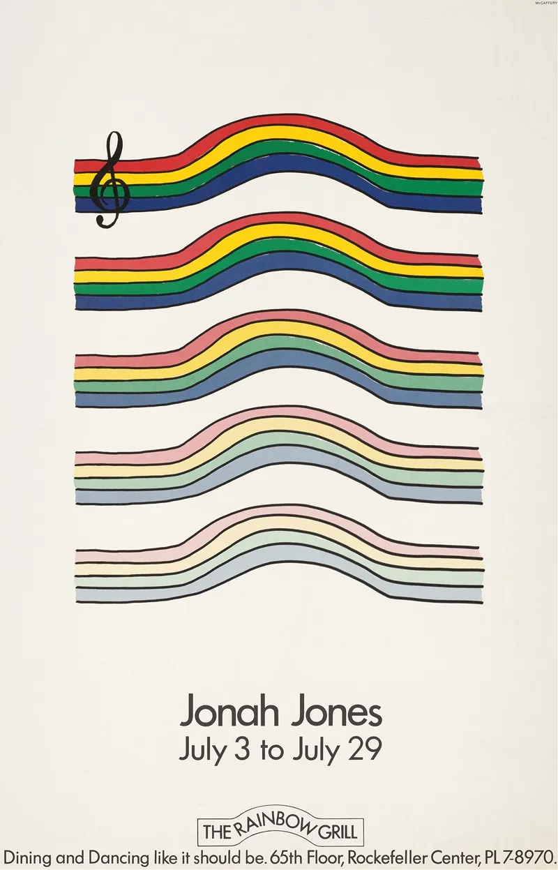 Jonah Jones The Rainbow Grill Rockefeller Center Wall Art by William McCaffery - High-Resolution Digital Print
