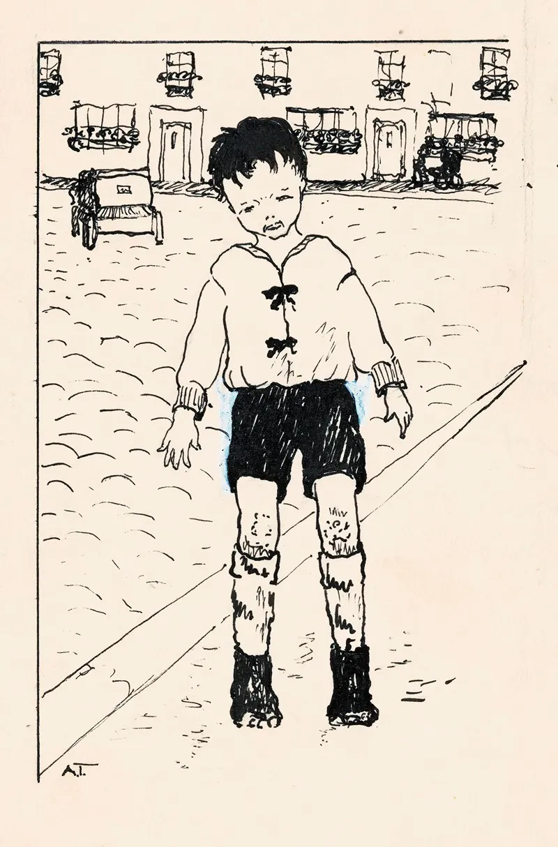 Jongen Met Geschaafde Knieen Wall Art by A. Tinbergen - High-Resolution Digital Print