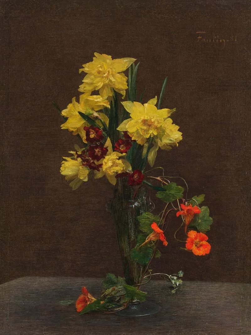 Jonquilles Et Capucines Wall Art by Henri Fantin-Latour - High-Resolution Digital Print