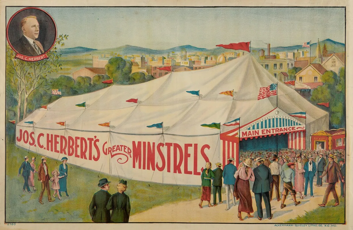 Jos C Cherberts Greater Minstrels Wall Art by Ackermann-Quigley Litho. Co - High-Resolution Digital Print