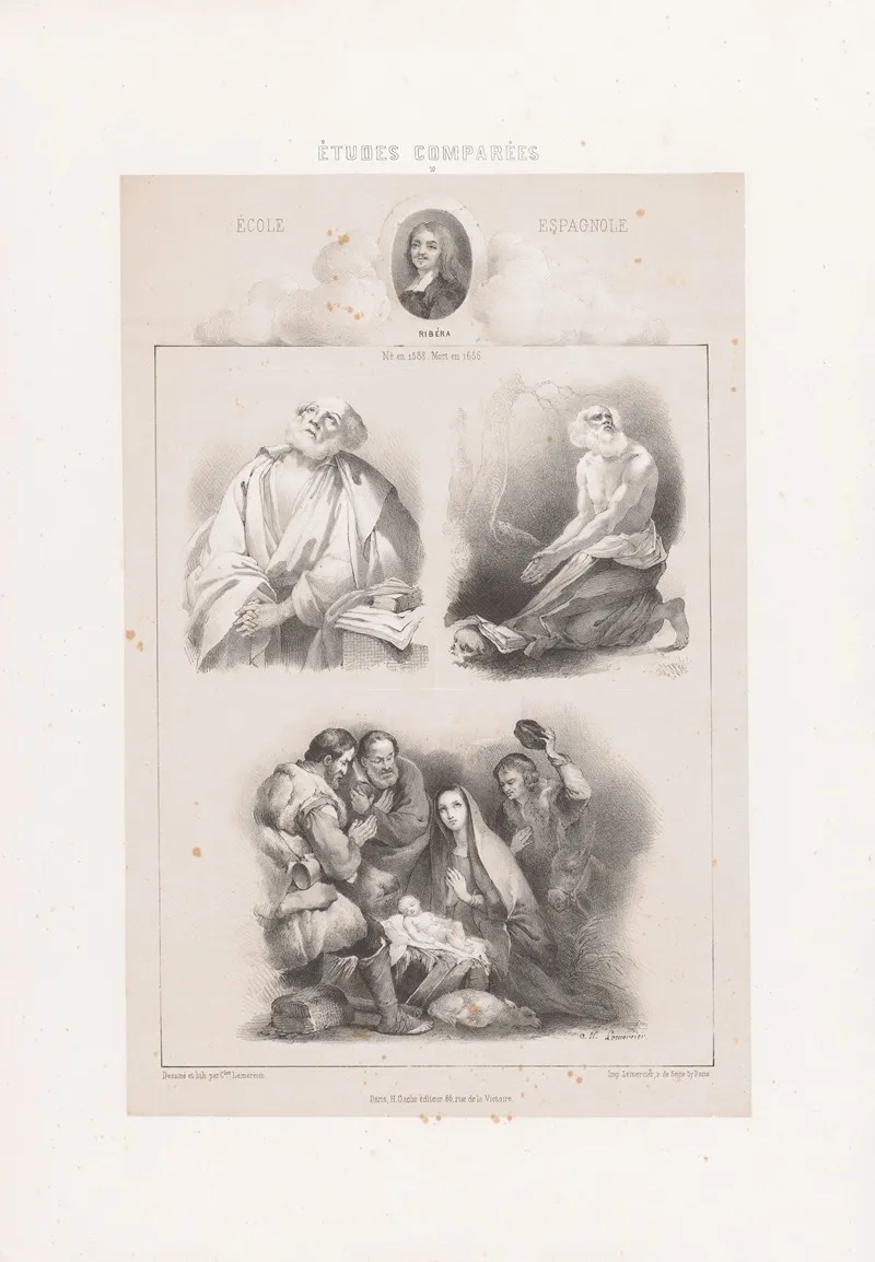 Jose De Ribera Ecole Espagnole Wall Art by Joseph Rose Lemercier - High-Resolution Digital Print