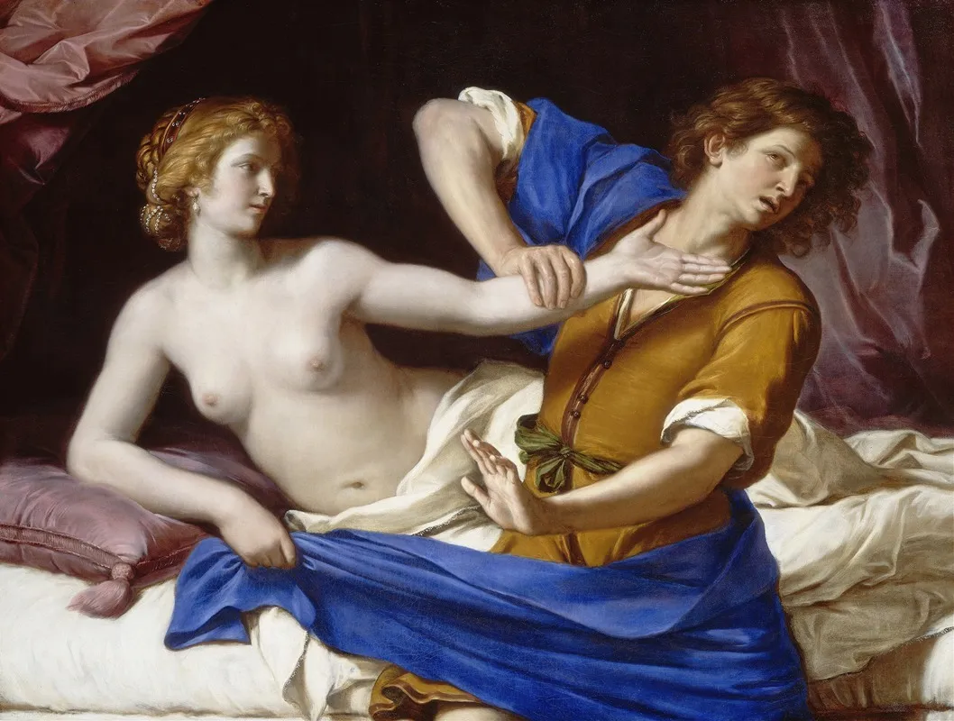 Joseph And Potiphars Wife Wall Art by Guercino - High-Resolution Digital Print