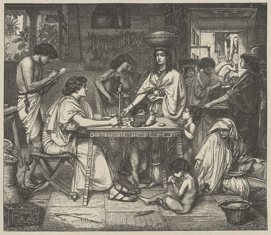 Joseph Distributes Corn Wall Art by Edward John Poynter - High-Resolution Digital Print