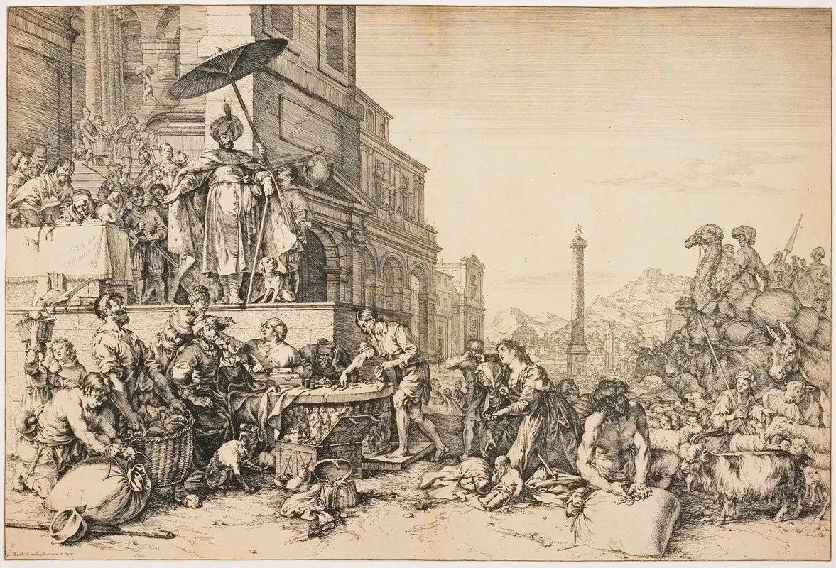 Joseph Distributing Grain In Egypt