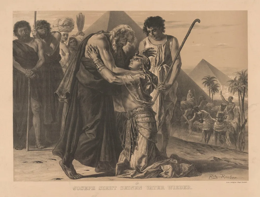 Joseph Forgives Jacob Wall Art by Fritz Roeber - High-Resolution Digital Print