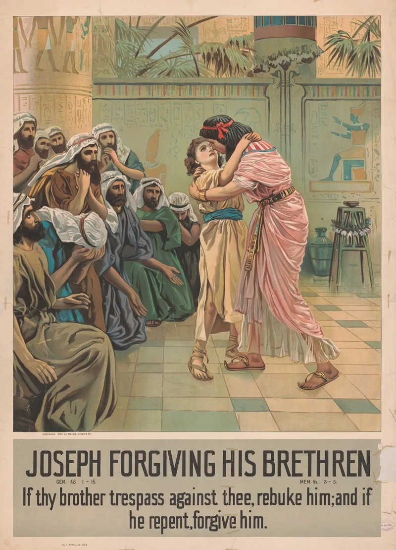 Joseph Forgiving His Brethren 2 Wall Art by Harris, Jones &amp; Co - High-Resolution Digital Print