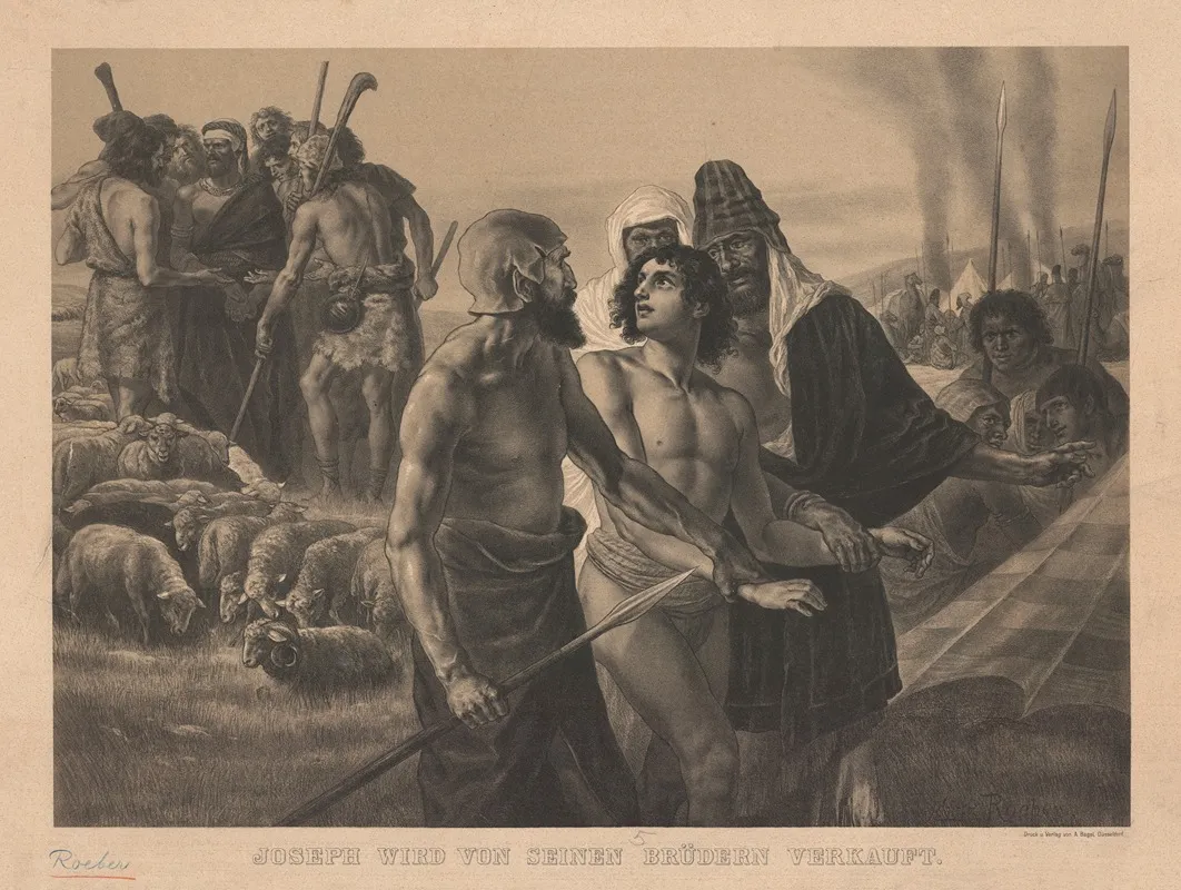 Joseph Is Sold By His Brothers 10 Wall Art by Fritz Roeber - High-Resolution Digital Print