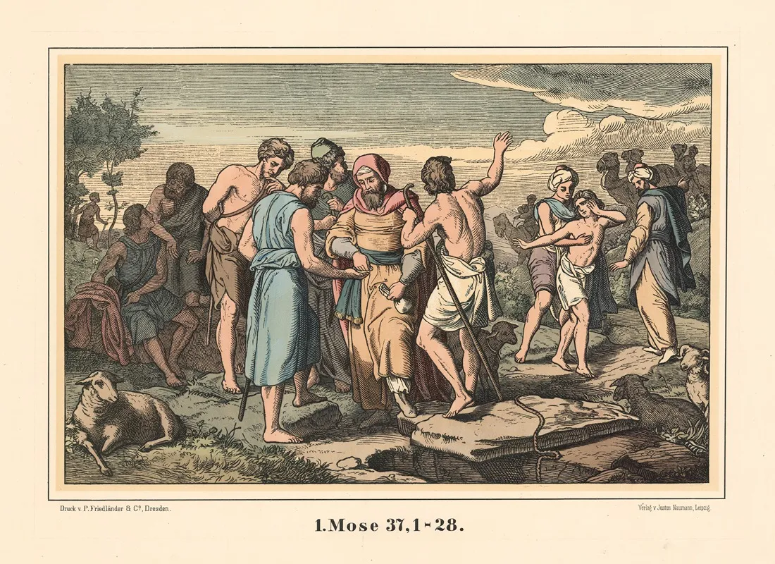 Joseph Is Sold By His Brothers 13 Wall Art by Karl Gottlob Schönherr - High-Resolution Digital Print