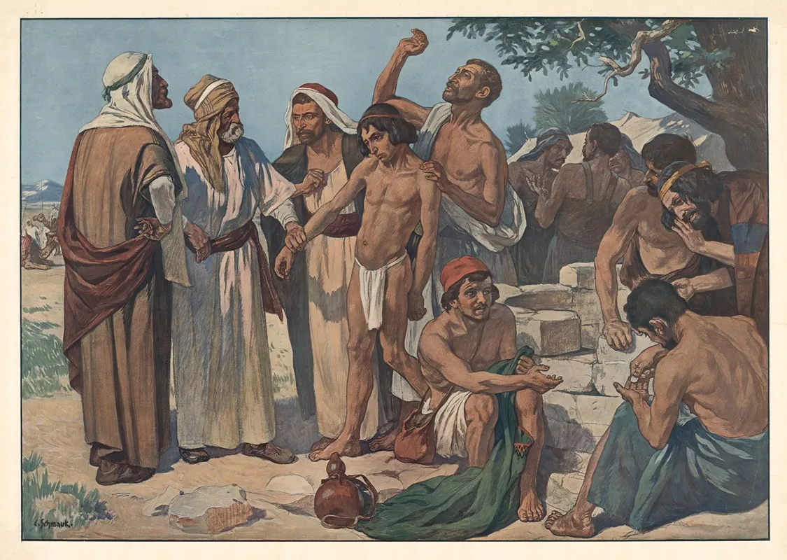 Joseph Is Sold By His Brothers 4 Wall Art by Carl Schmauk - High-Resolution Digital Print