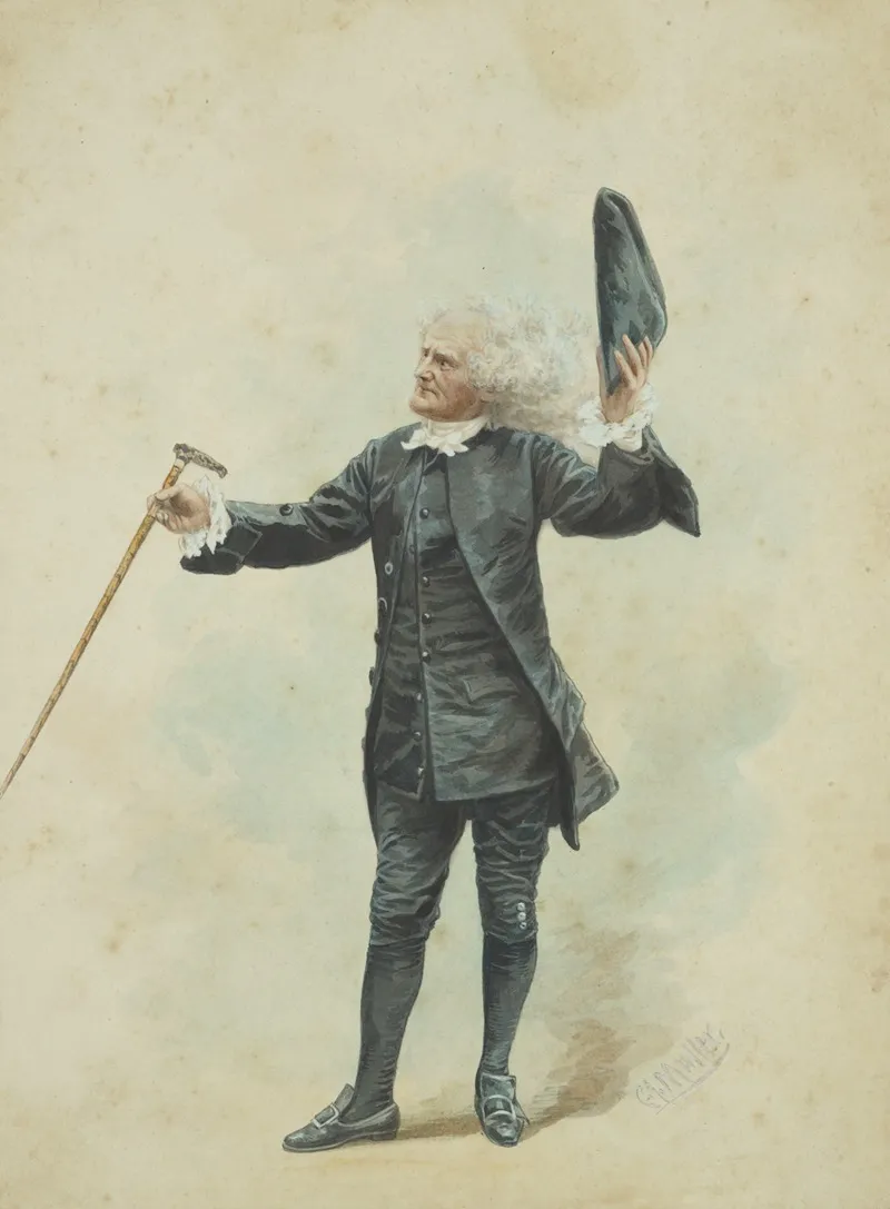 Joseph Jefferson As Dr Pangloss In The Play Heir At Law Wall Art by Conrad A. Müller - High-Resolution Digital Print