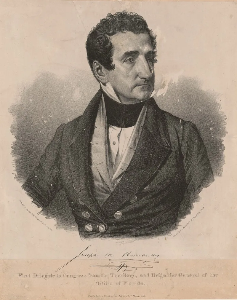 Joseph N Hernandez First Delegate To Congress From The Territory And Brigadier General Of The Militia Of Florida Wall Art by Charles Fenderich - High-Resolution Digital Print