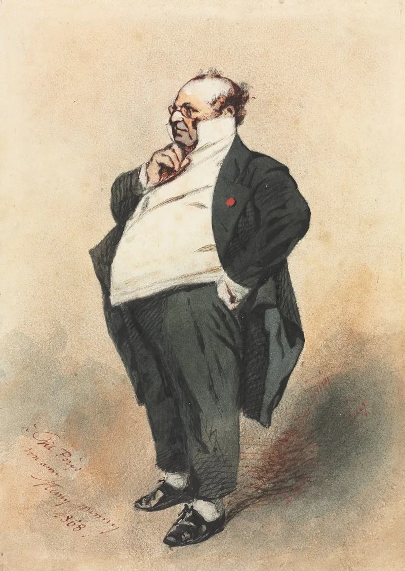 Joseph Prudhomme Standing Wall Art by Henry Bonaventure Monnier - High-Resolution Digital Print