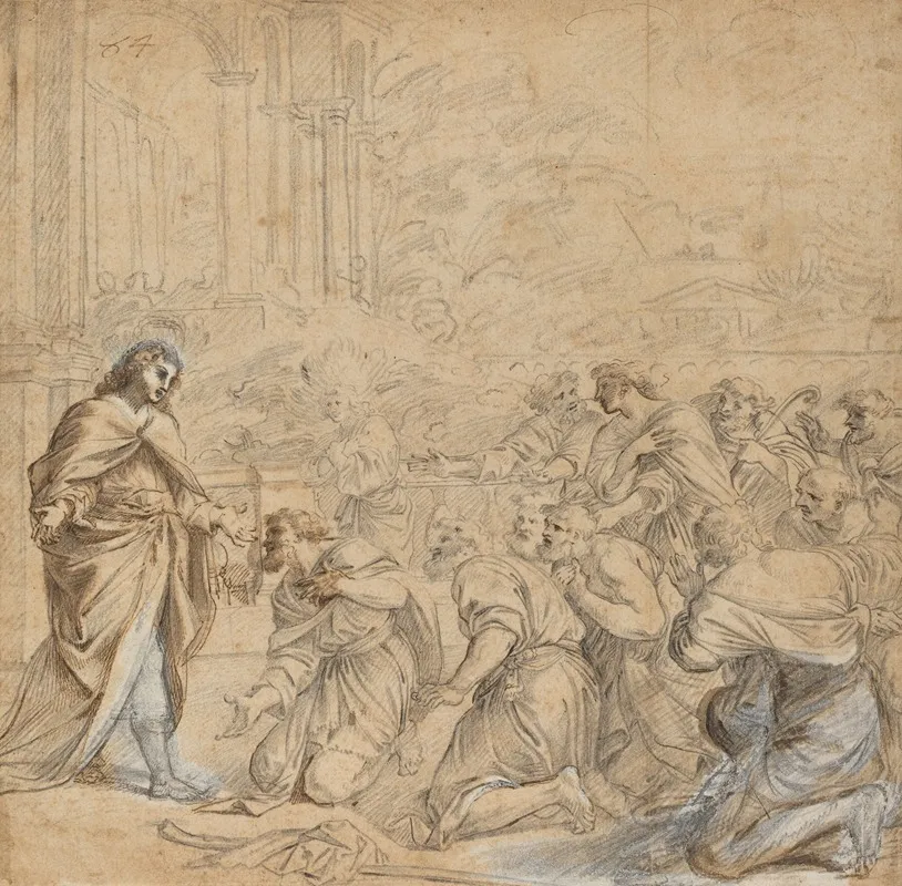 Joseph Revealing Himself To His Brothers In Egypt Wall Art by Studio of Pier Francesco Mola - High-Resolution Digital Print