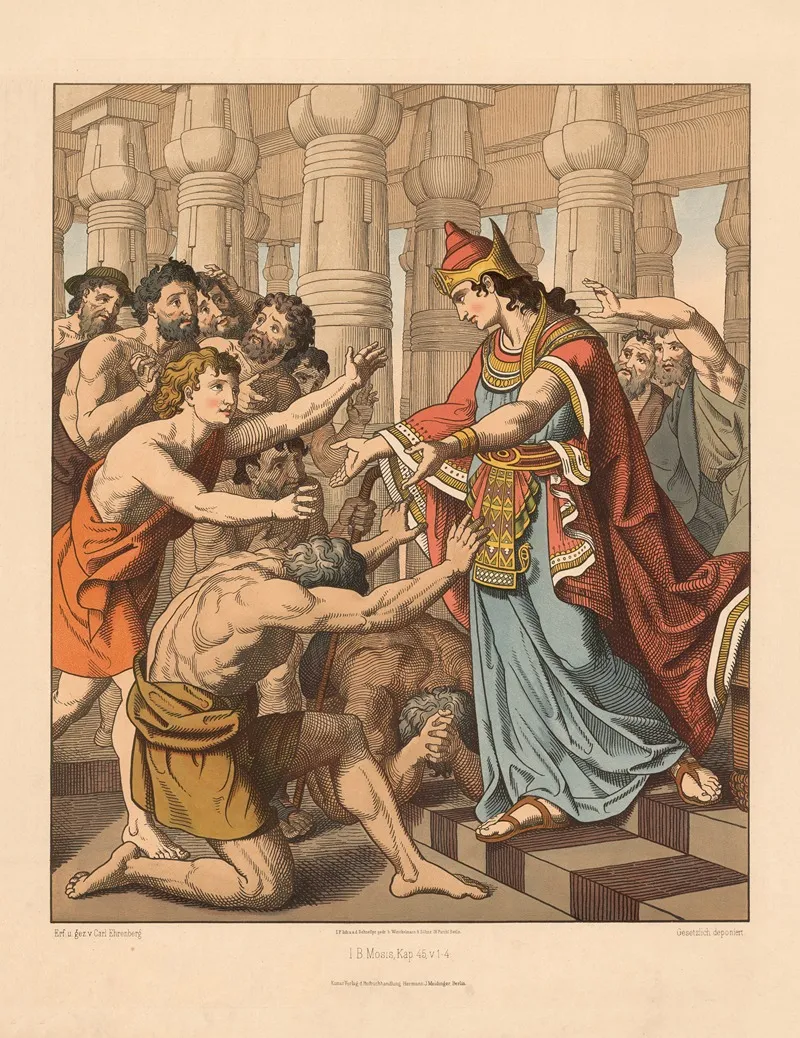 Joseph Reveals Himself To His Brothers 4 Wall Art by Carl Ehrenberg - High-Resolution Digital Print