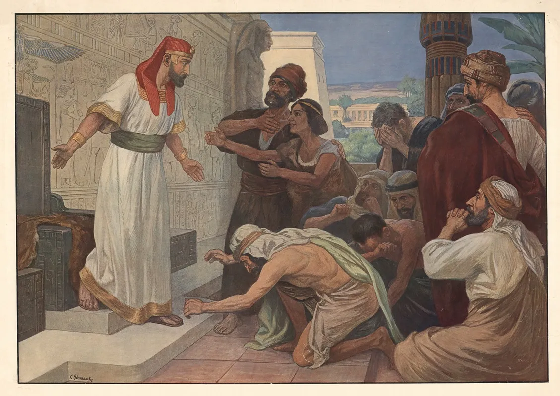 Joseph Reveals Himself To His Brothers 5 Wall Art by Carl Schmauk - High-Resolution Digital Print