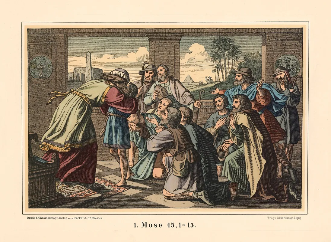 Joseph Reveals Himself To His Brothers 8 Wall Art by Karl Gottlob Schönherr - High-Resolution Digital Print