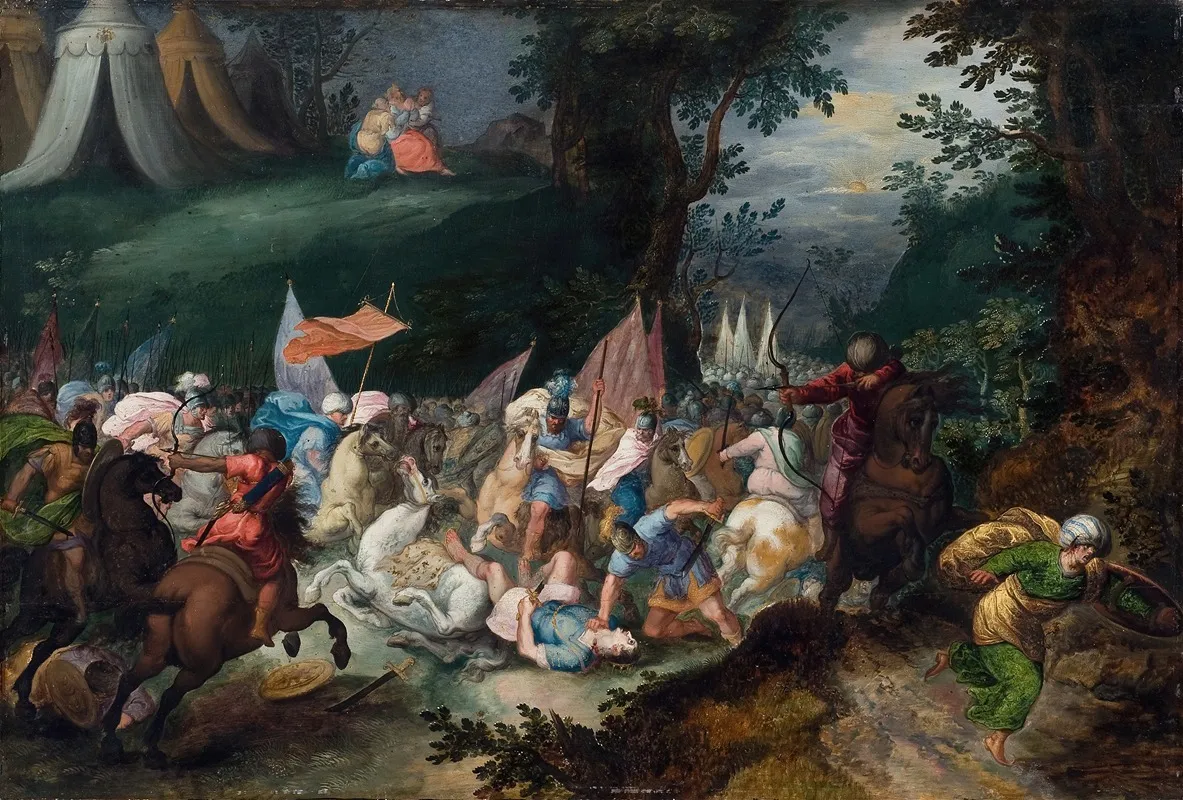 Josua Defeating Amalek Wall Art by Pauwels Casteels - High-Resolution Digital Print