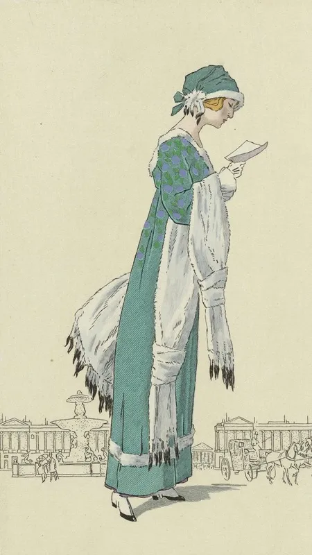 Journal Des Dames Et Des Modes 1912 Costumes Parisiens No 29 Robe De Toque De Velours