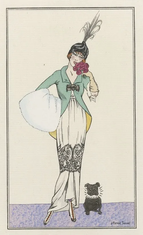 Journal Des Dames Et Des Modes Costumes Parisiens 1913 No 57 Robe De Cachemir Wall Art by J. Renée Souef - High-Resolution Digital Print