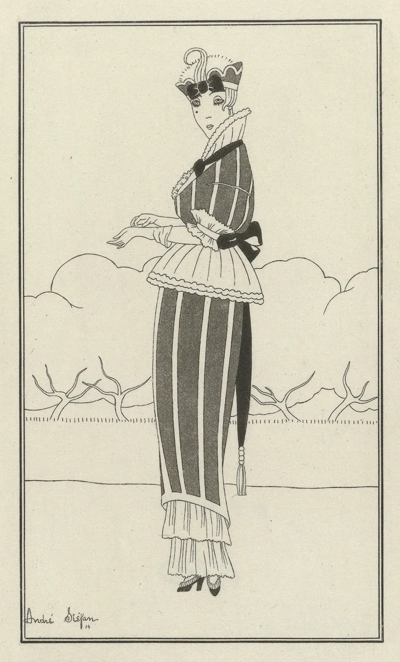 Journal Des Dames Et Des Modes Costumes Parisiens 1914 No 138 Wall Art by André Stéfan - High-Resolution Digital Print