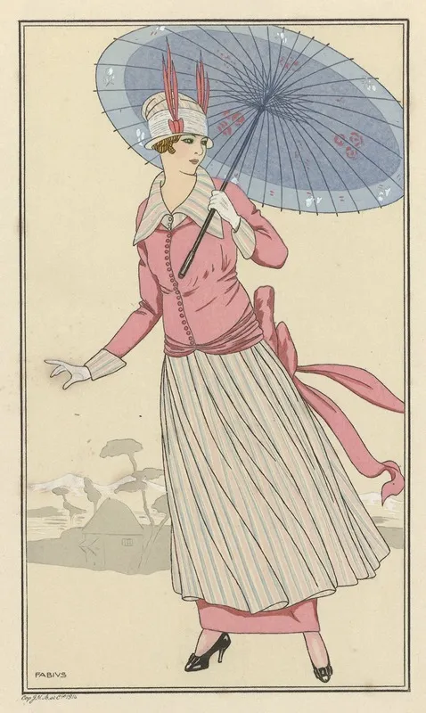 Journal Des Dames Et Des Modes Costumes Parisiens 1914 No 174 Robe De Taffetas