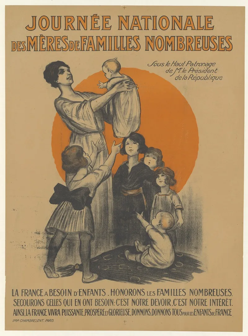 Journee Nationale Des Meres De Familles Nombreuses Wall Art by Imp. Chambrelent - High-Resolution Digital Print