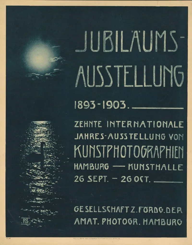 Jubilaums Ausstellung 1893 1903 Zehnte Internationale Jahres Ausstellung Von Kunstphotographien Hamburg Kunsthalle Wall Art by R. Zimmermann - High-Resolution Digital Print