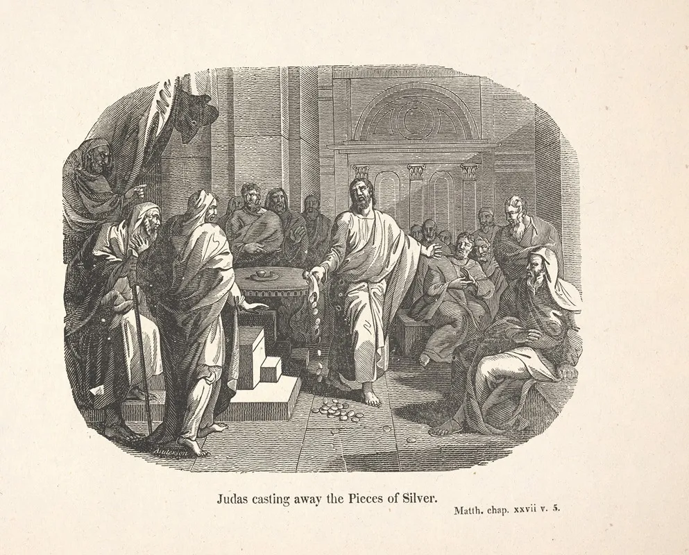 Judas Casting Away The Pieces Of Silver