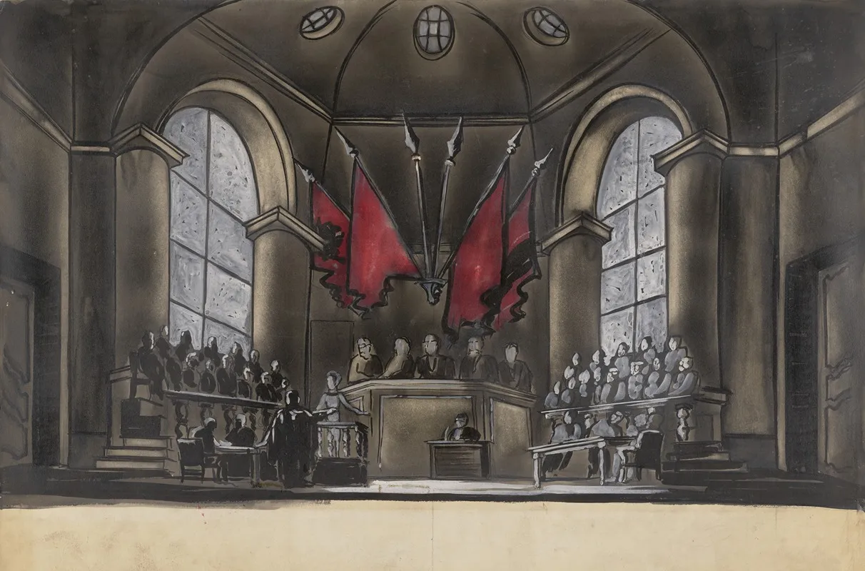 Judgment Day Courtroom Scene Wall Art by Frederick Stover - High-Resolution Digital Print