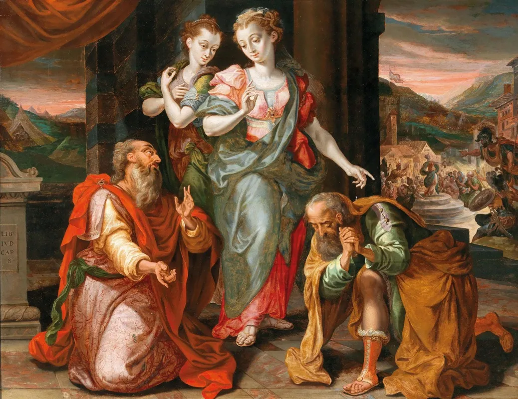 Judith And Holofernes An Allegory Of Weibermacht Wall Art by Pseudo-De Vos - High-Resolution Digital Print