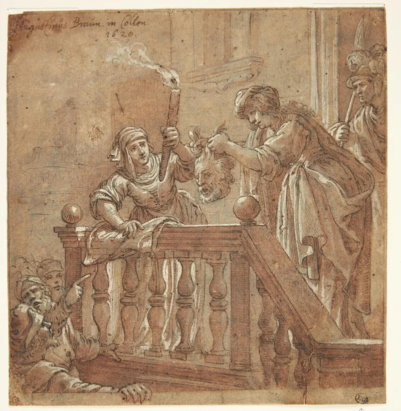 Judith Fremviser Holofernes Afhuggede Hoved For Folket Wall Art by Augustin Braun - High-Resolution Digital Print