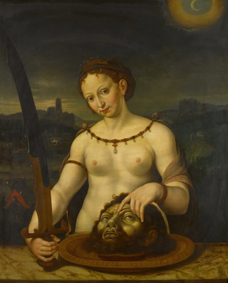 Judith With The Head Of Holofernes The Battle Between The Assyrians And The Israelites At Bethulia Beyond Wall Art by Bavarian School - High-Resolution Digital Print