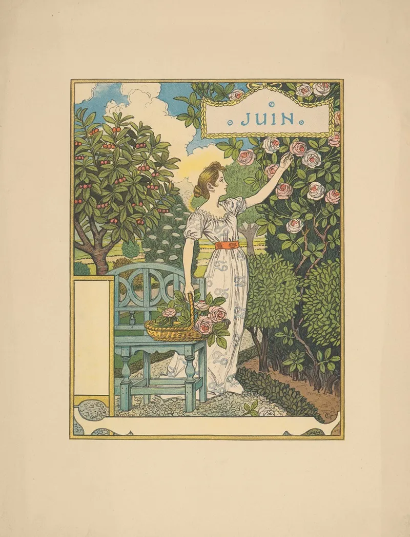 Juin Wall Art by Eugène Grasset - High-Resolution Digital Print