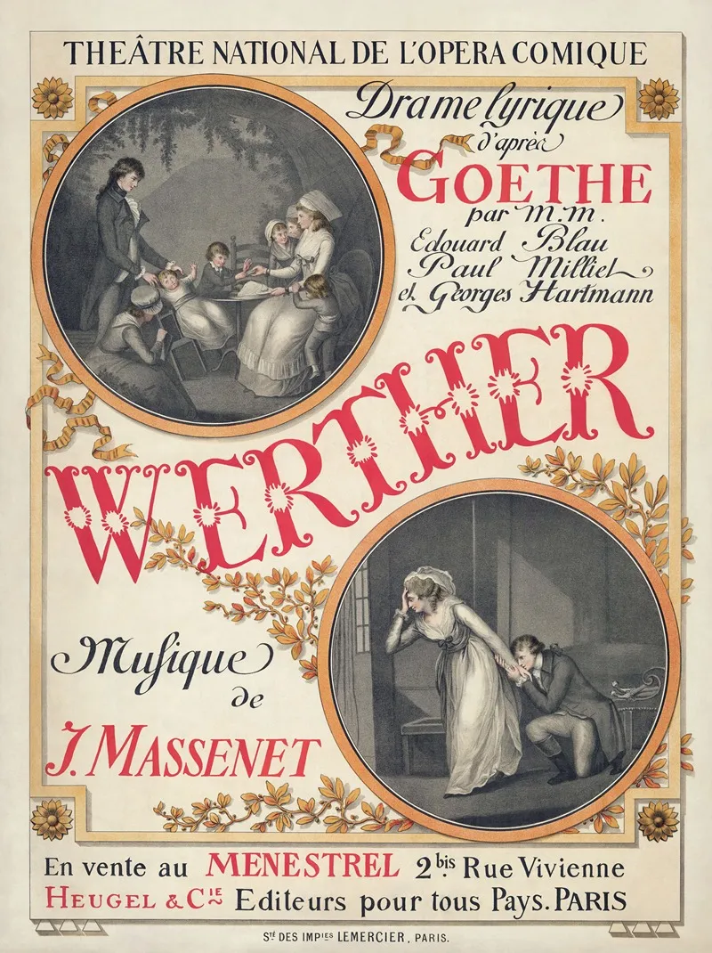 Jules Massenets Werther Wall Art by Eugène Grasset - High-Resolution Digital Print