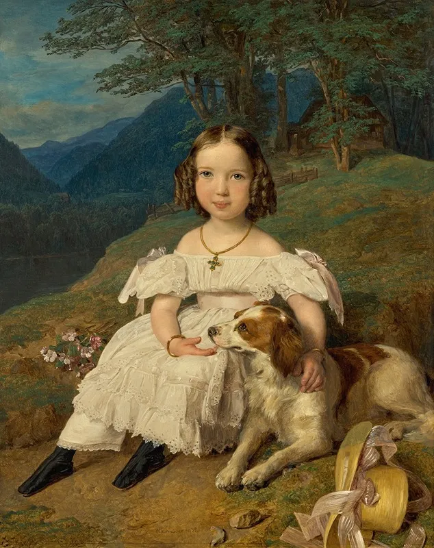 Julia Comtesse Apraxin Wall Art by Ferdinand Georg Waldmüller - High-Resolution Digital Print
