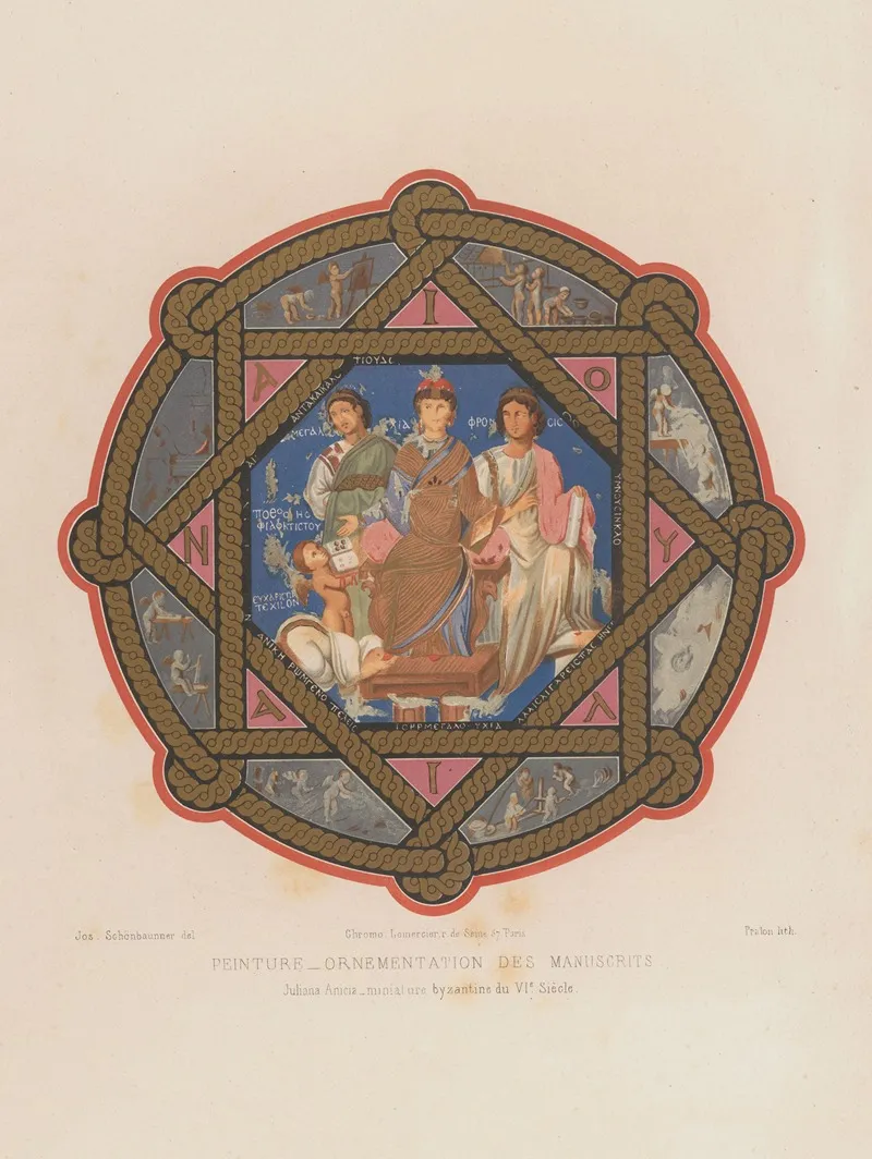 Juliana Anicia Miniature Byzantine Du Vie Siecle Wall Art by Joseph Rose Lemercier - High-Resolution Digital Print