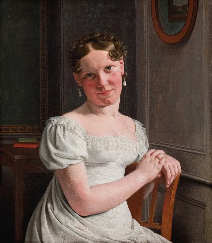 Julie Eckersberg Nee Juel The Artists Second Wife Wall Art by Christoffer Wilhelm Eckersberg - High-Resolution Digital Print