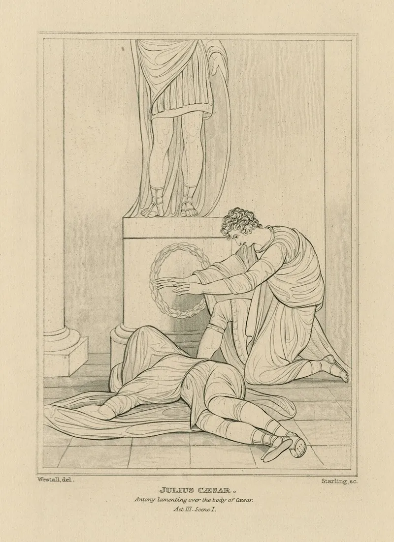 Julius Caesar Antony Lamenting Over The Body Of Caesar Act Iii Scene I Wall Art by William Francis Starling - High-Resolution Digital Print