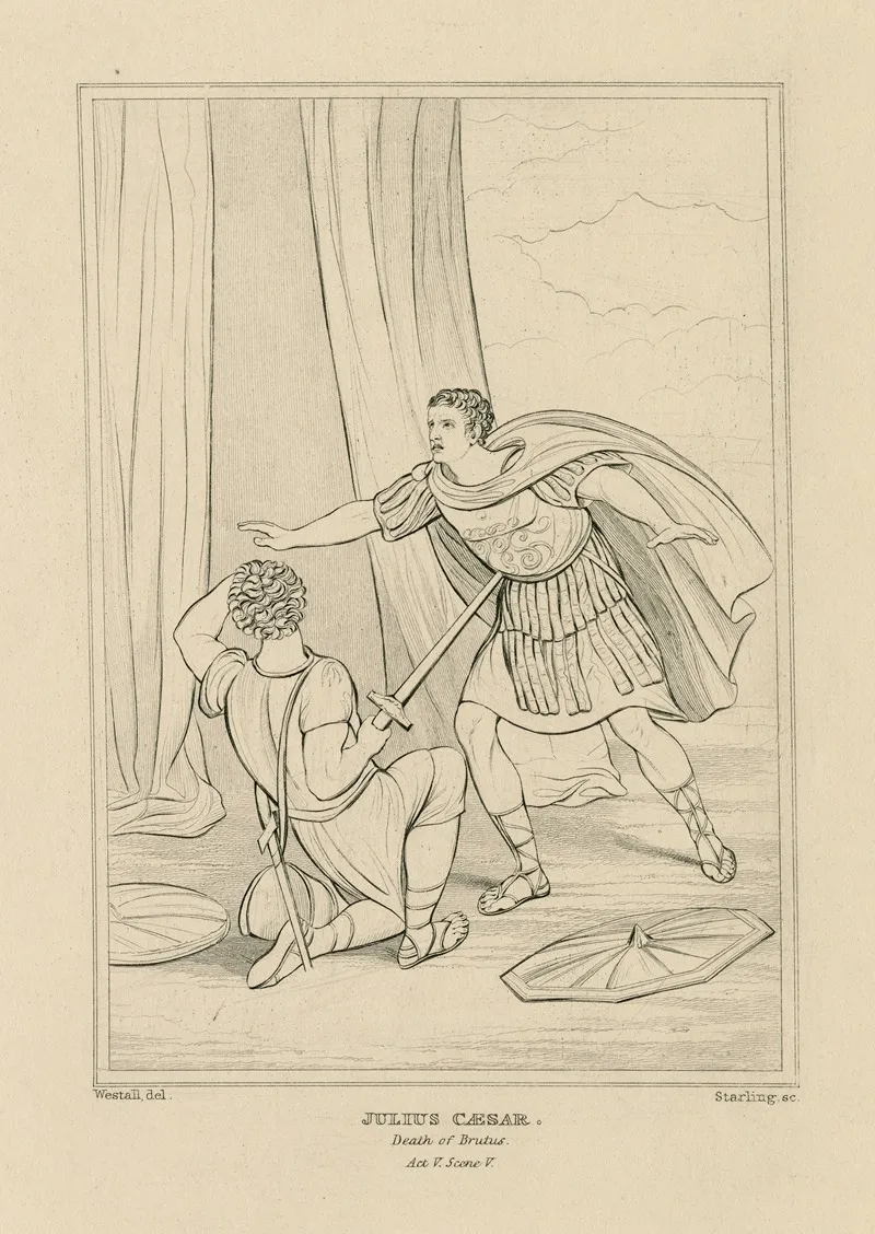 Julius Caesar Death Of Brutus Act V Scene 5 Wall Art by William Francis Starling - High-Resolution Digital Print