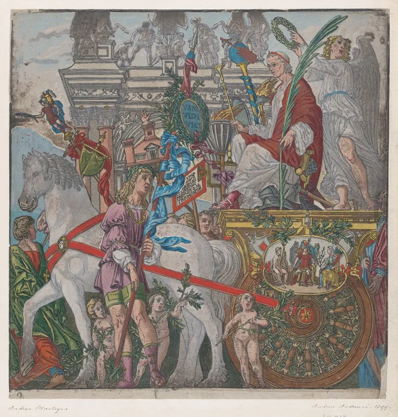 Julius Caesar In His Horse Drawn Chariot Wall Art by Andrea Mantegna - High-Resolution Digital Print