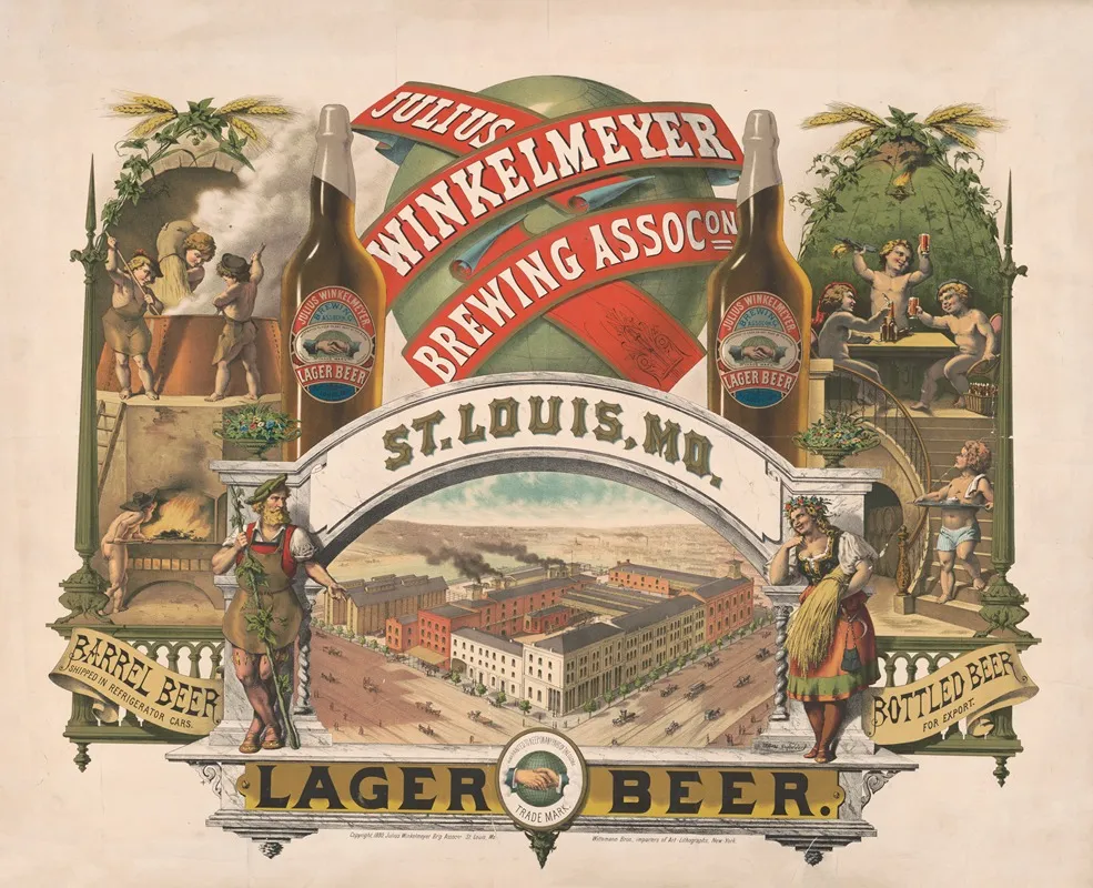 Julius Winkelmeyer Brewing Assocon St Louis Mo Lager Beer 2 Wall Art by Wittemann Bros. - High-Resolution Digital Print