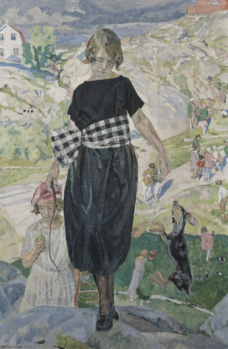 Jumping Dog Wall Art by Carl Wilhelmson - High-Resolution Digital Print