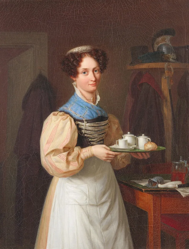 Junge Bedienung In Munchner Tracht Wall Art by Georg Wilhelm Wanderer - High-Resolution Digital Print