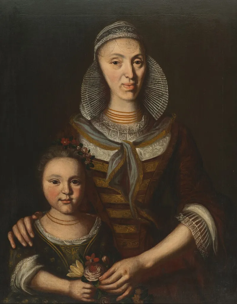 Junge Frau Und Kind Wall Art by Johann Georg Koch - High-Resolution Digital Print