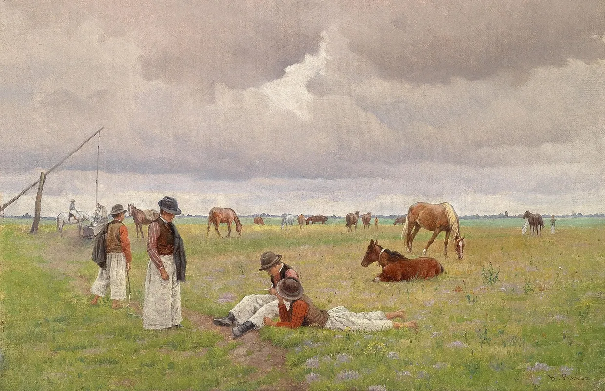 Junge Hirten In Der Puszta Wall Art by Hermann Reisz - High-Resolution Digital Print