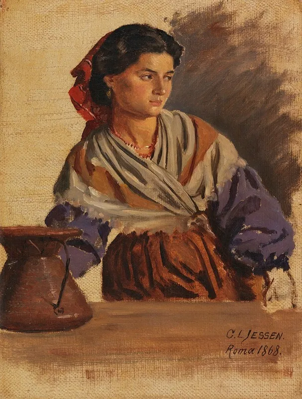 Junge Romerin Wall Art by Carl Ludwig Jessen - High-Resolution Digital Print