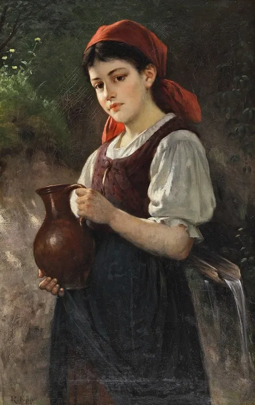 Junges Madchen Mit Einem Tonkrug