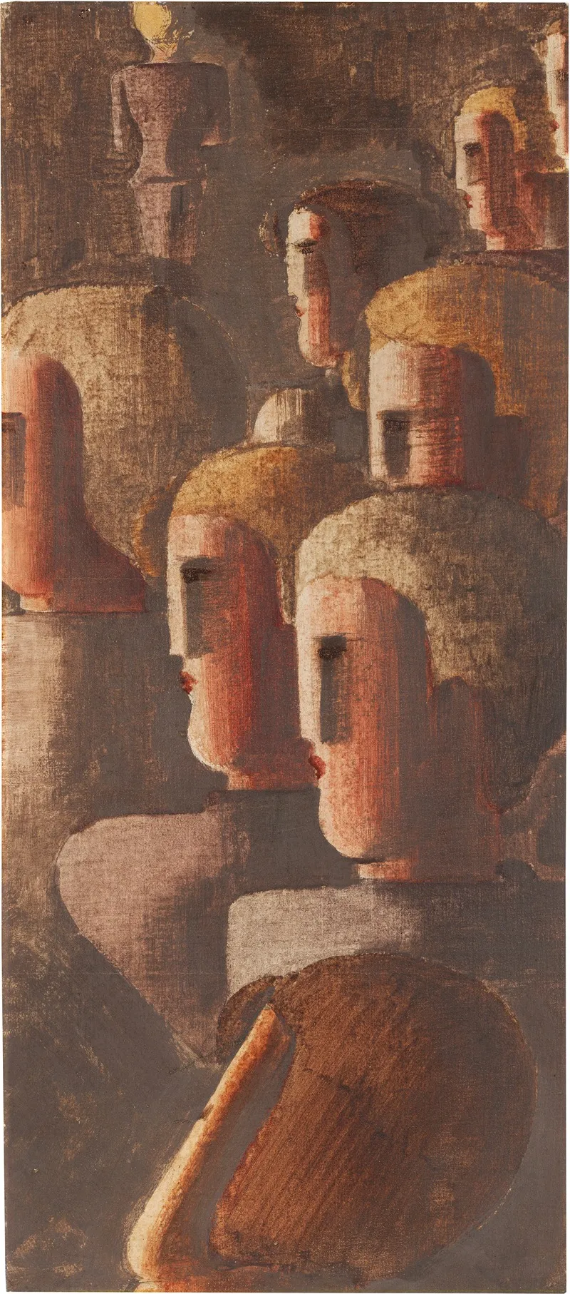 Junglingsgruppe In Braun Wall Art by Oskar Schlemmer - High-Resolution Digital Print