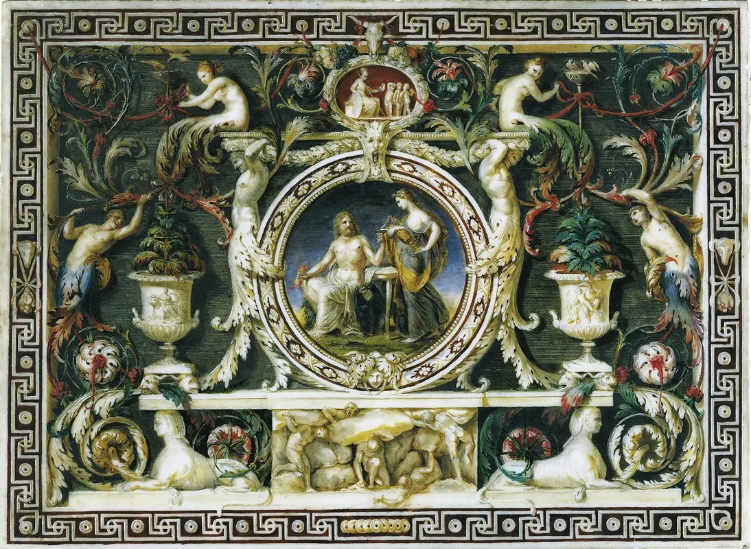 Jupiter And Hebe Wall Art by Ignaz Unterberger - High-Resolution Digital Print